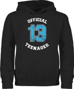 Shirtracer Kinder Hoodie Jungen Mädchen - 13. Geburtstag - Official Teenager blau Vintage - 152 (12/13 Jahre) - Schwarz - 13 Geschenke Pullover zum Hoodies Jahre Jungs von Shirtracer