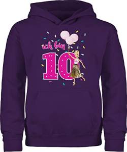 Shirtracer Kinder Hoodie Jungen Mädchen - Barbie - Ich Bin 10 - Luftballons - 152 (12/13 Jahre) - Lila - Jahre Geburtstag hudi Pullover von Shirtracer