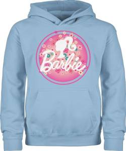 Shirtracer Kinder Hoodie Jungen Mädchen - Barbie Logo Blumen - 98 (1/2 Jahre) - Hellblau von Shirtracer