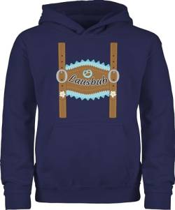 Shirtracer Kinder Hoodie Jungen Mädchen - Kompatibel mit Oktoberfest Trachtenshirt - Lausbub Lederhose - 116 (5/6 Jahre) - Navy Blau - Volksfest Pulli Oktober Pullover Bavarian Kids bayrischer Abend von Shirtracer