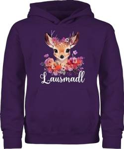 Shirtracer Kinder Hoodie Jungen Mädchen - Kompatibel mit Oktoberfest Trachtenshirt - Lausmadl Lausmadel Lausdrindl Lausmädchen - 116 (5/6 Jahre) - Lila - Volksfest bayerisch Bayerisches Oktober fest von Shirtracer