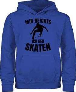 Shirtracer Kinder Hoodie Jungen Mädchen - Sport Kleidung - Mir reichts ich GEH Skaten - schwarz - 140 (9/11 Jahre) - Royalblau - Skate Pulli Skater Pullover von Shirtracer