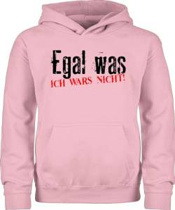 Shirtracer Kinder Hoodie Jungen Mädchen - Statement - Egal was Ich war es Nicht - Kollegen Kollege Kollegin Geschenk Lustig - 128 (7/8 Jahre) - Hellrosa - das Pullover Pulli Sweater für Jungs von Shirtracer