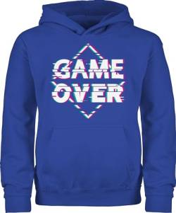 Shirtracer Kinder Hoodie Jungen Mädchen - Trend Kinderkleidung und Co - Game Over - Glitch - weiß - 152 (12/13 Jahre) - Royalblau - Gaming Hoodies Pullover Pulli Pullunder von Shirtracer