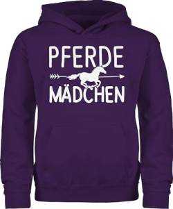 Shirtracer Kinder Hoodie Jungen - Pferd - Pferde Mädchen - Pferdemädchen - 116 (5/6 Jahre) - Lila - pferdepullis Pferdefreunde Fun-Kapuzenpullover pferdepulloverdamen reitpulli pferden Motiv von Shirtracer