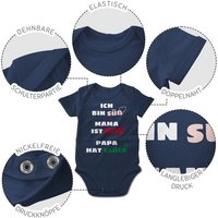 Shirtracer Shirtbody Ich bin süß Mama ist heiß Papa hat Glück Strampler Baby Mädchen & Junge von Shirtracer