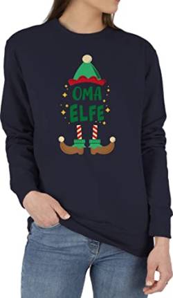 Shirtracer Sweater Pullover Sweatshirt Herren Damen - Geschenk - Weihnachten Oma Elfe - bunt - L - Dunkelblau - Geschenke für Omas omi Grandmother Ideen die zum Geburtstag EIN großmutter omis bestes von Shirtracer