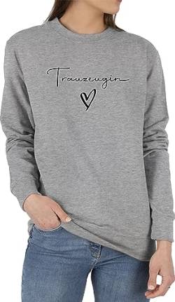 Shirtracer Sweater Pullover Sweatshirt Herren Damen - JGA Junggesellenabschied Frauen - Trauzeugin Maid of Honor - S - Grau meliert - jungesellenabschied jungesellenenabschied jungesellinenabschied von Shirtracer