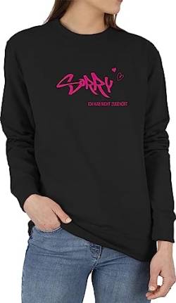 Shirtracer Sweater Pullover Sweatshirt Herren Damen - Sprüche Statement - Sorry ich hab Nicht zugehört - M - Schwarz - mit Aufschrift zugehoert Statements gerade Spruch von Shirtracer