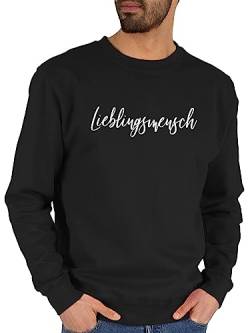 Shirtracer Sweater Pullover Sweatshirt Herren Damen - Valentinstag - Lieblingsmensch Weiß - M - Schwarz - valetinstagsgeschenke valentinstagsgeschenke Valentines Geschenk Valentinstagsgeschenk von Shirtracer