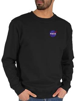 Shirtracer Sweater Pullover Sweatshirt Herren Damen - Weltall - NASA Logo Space X Merchandise Weltraum - M - Schwarz von Shirtracer