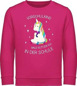 Sweatshirt Kinder Pullover für Jungen Mädchen - Einschulung - Vorschul-Kind Einhorn - 128 (7/8 Jahre) - Fuchsia - einschulung/schulanfang 1.klasse erstklässler erste klasse schulanfang junge von Shirtracer