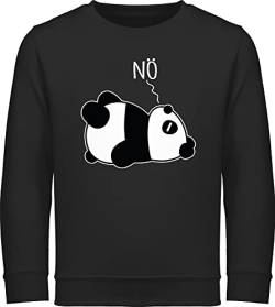 Shirtracer Sweatshirt Kinder Pullover für Jungen Mädchen - Statement Sprüche - Nö - Panda - weiß - 152 (12/13 Jahre) - Schwarz - mit Spruch Panda-Motiv polovers sprüchen pandabär Sweatshirts von Shirtracer