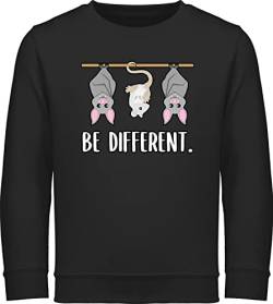 Shirtracer Sweatshirt Kinder Pullover für Jungen Mädchen - Trend Kinderkleidung und Co - Be Different Tiere - 128 (7/8 Jahre) - Schwarz - Fledermaus Pulli fledermäuse von Shirtracer