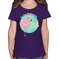 Shirtracer T-Shirt Bye Bye Kindergarten Hallo Schule Flamingo Einschulung Mädchen von Shirtracer