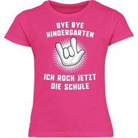 Shirtracer T-Shirt Bye Bye Kindergarten Ich rock jetzt die Schule Hand Einschulung Mädchen von Shirtracer