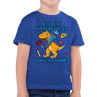 Shirtracer T-Shirt Bye Bye Kindergarten - Schule ich komme! Mit Dino und Schultüte Einschulung Junge Schulanfang Geschenke von Shirtracer