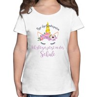 Shirtracer T-Shirt Bye Bye Kindergarten ich glitzer jetzt in der Schule Blumen Einschulung Mädchen von Shirtracer