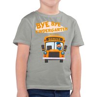 Shirtracer T-Shirt Bye bye Kindergarten next stop Schule Einschulung Junge Schulanfang Geschenke von Shirtracer