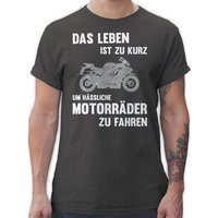 Shirtracer T-Shirt Das Leben ist zu kurz um hässliche Motorräder zu fahren 2 Motorrad Biker von Shirtracer
