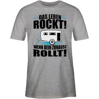 Shirtracer T-Shirt Das Leben rockt! Wohnwagen schwarz Hobby Outfit von Shirtracer