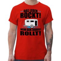 Shirtracer T-Shirt Das Leben rockt! Wohnwagen schwarz Hobby Outfit von Shirtracer