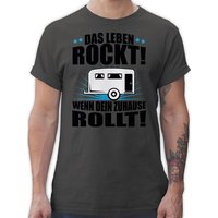 Shirtracer T-Shirt Das Leben rockt! Wohnwagen schwarz Hobby Outfit von Shirtracer