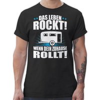 Shirtracer T-Shirt Das Leben rockt! Wohnwagen weiß Hobby Outfit von Shirtracer