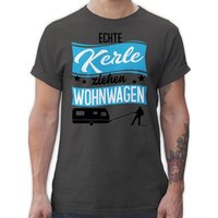 Shirtracer T-Shirt Echte Kerle ziehen Wohnwagen - schwarz/blau Herren & Männer Geschenke von Shirtracer