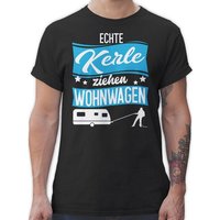 Shirtracer T-Shirt Echte Kerle ziehen Wohnwagen - weiß/blau Herren & Männer Geschenke von Shirtracer