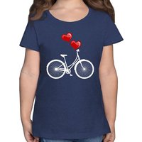 Shirtracer T-Shirt Fahrrad Herz Luftballons - weiß/rot Kinderkleidung und Co von Shirtracer