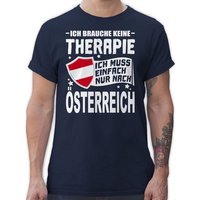 Shirtracer T-Shirt Ich brauche keine Therapie Ich muss einfach nur nach Österreich - weiß Länder Wappen von Shirtracer