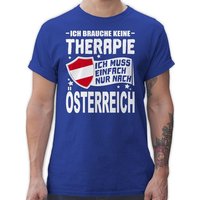 Shirtracer T-Shirt Ich brauche keine Therapie Ich muss einfach nur nach Österreich - weiß Länder Wappen von Shirtracer