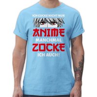Shirtracer T-Shirt Ich gucke nicht nur Anime manchmal zocke ich auch Junge Anime Geschenke von Shirtracer