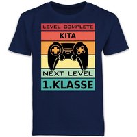 Shirtracer T-Shirt Level Complete Kita - Next Level 1. Klasse Einschulung Junge Schulanfang Geschenke von Shirtracer