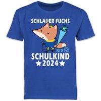 Shirtracer T-Shirt Schlauer Fuchs Schulkind 2024 Einschulung Junge Schulanfang Geschenke von Shirtracer