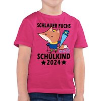 Shirtracer T-Shirt Schlauer Fuchs Schulkind 2024 - schwarz Einschulung Junge Schulanfang Geschenke von Shirtracer