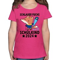 Shirtracer T-Shirt Schlauer Fuchs Schulkind 2024 - schwarz Einschulung Mädchen von Shirtracer