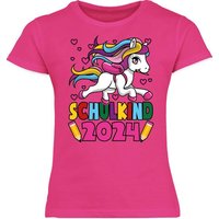 Shirtracer T-Shirt Schulkind 2024 I Einhorn Unicorn Einschulung Mädchen von Shirtracer