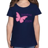 Shirtracer T-Shirt Schulkind 2024 Schmetterling Einschulung Mädchen von Shirtracer