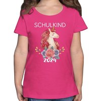 Shirtracer T-Shirt Schulkind 2024 mit Einhorn Einschulung Mädchen von Shirtracer