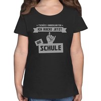 Shirtracer T-Shirt Tschüss Kindergarten ich rocke jetzt die Schule Einschulung Mädchen von Shirtracer