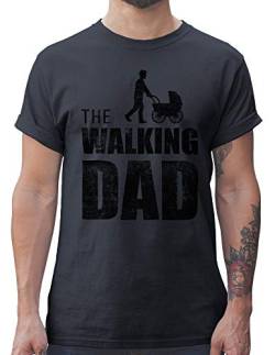 Shirtracer The Walking Dad Herren T-Shirt Geschenke Männer Vatertag Weihnachts Geschenke Geschenk Bester Papa Partnerlook Kleidung (XXL, Dunkelgrau) von Shirtracer