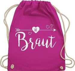 Shirtracer Turnbeutel Rucksack - JGA Junggesellenabschied Frauen - Die Braut - Unisize - Fuchsia - baumwolle beutel tasche für hen party accessories jungesellinnenabschied rucksackbeutel bachelorette von Shirtracer