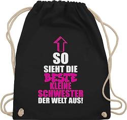 Shirtracer Turnbeutel Rucksack - Taschen - Beste kleine Schwester - Unisize - Schwarz - little sister schwestern beutel geschenk der welt stoffrucksack geschenke für stoffbeutel 2023 rucksäcke 2024 von Shirtracer