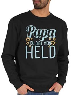 Sweater Pullover Sweatshirt Herren Damen - Geschenk zum Vatertag - Papa Mein Held - L - Schwarz - väter Geschenke für seinen Vater herrentags dad Day maennertagsgeschenke Papas vaeter von Shirtracer