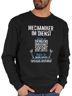 Sweater Pullover Sweatshirt Herren Damen - Handwerker Geschenke - Mechaniker im Dienst - L - Schwarz - Handwerk kfz Pulli sprüche mechanik Text Schrauber Mechatroniker kfz-Mechaniker Ausbildung von Shirtracer