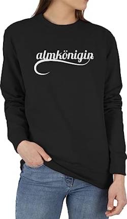 Sweater Pullover Sweatshirt Herren Damen - Skiurlaub Apres Ski - Almkönigin - XL - Schwarz - après Outfit Party Apres+ski Mottoparty Fahren Skifahrer hüttengaudi skioutfit après+ski+Party apre von Shirtracer