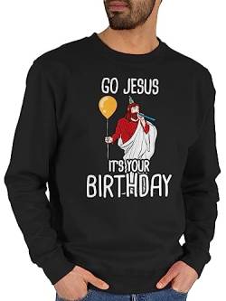 Sweater Pullover Sweatshirt Herren Damen - Weihnachten Geschenke Christmas Bekleidung - Go Jesus It's Your Birthday - XXL - Schwarz - Weinachten Geschenk mit weihnachtsmotiv Frohe Merry zu vor von Shirtracer