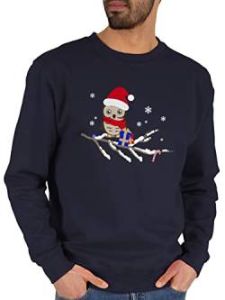 Sweater Pullover Sweatshirt Herren Damen - Weihnachten Geschenke Christmas Bekleidung - Weihnachtseule Eule - XL - Dunkelblau - mit weihnachtsmotiv weihnqchts x-Mas weihnachtlicher weinacht von Shirtracer